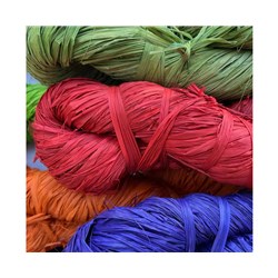 Rainbow Coloured Raffia Hank 250g Red_2